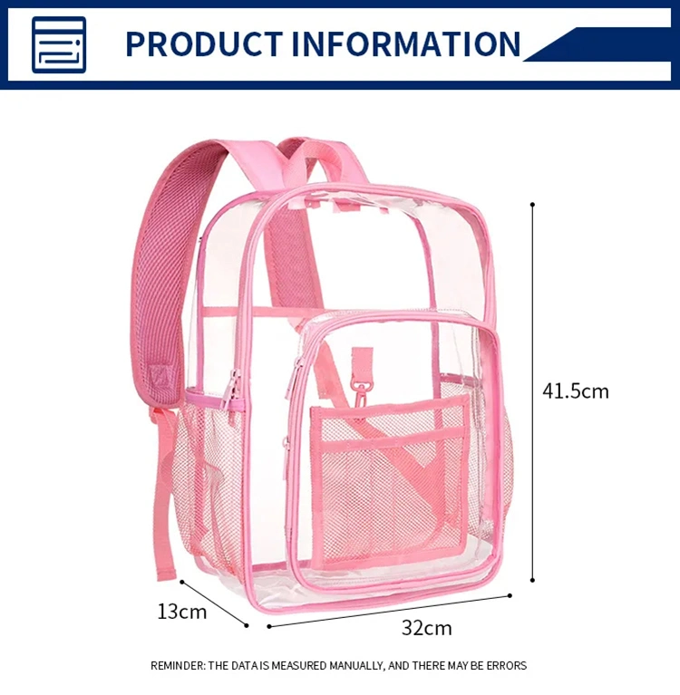 Daily See Through Clear PVC Backpack Transparent School Bag for Computer