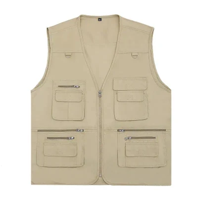 Khaki Color New Design Top Sale Custommade Vest for Fishing Hiking and Photogrpahy