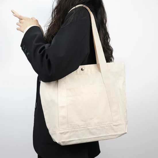 OEM/ODM Blank White RPET Cotton Canvas Handbag Daily Life Linen Tote Bag