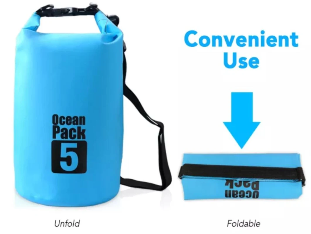 Wholesale 500d PVC Collapsible Roll Top Compression Waterproof Dry Sack Floating Bag Ocean Pack with Clear PVC Windows